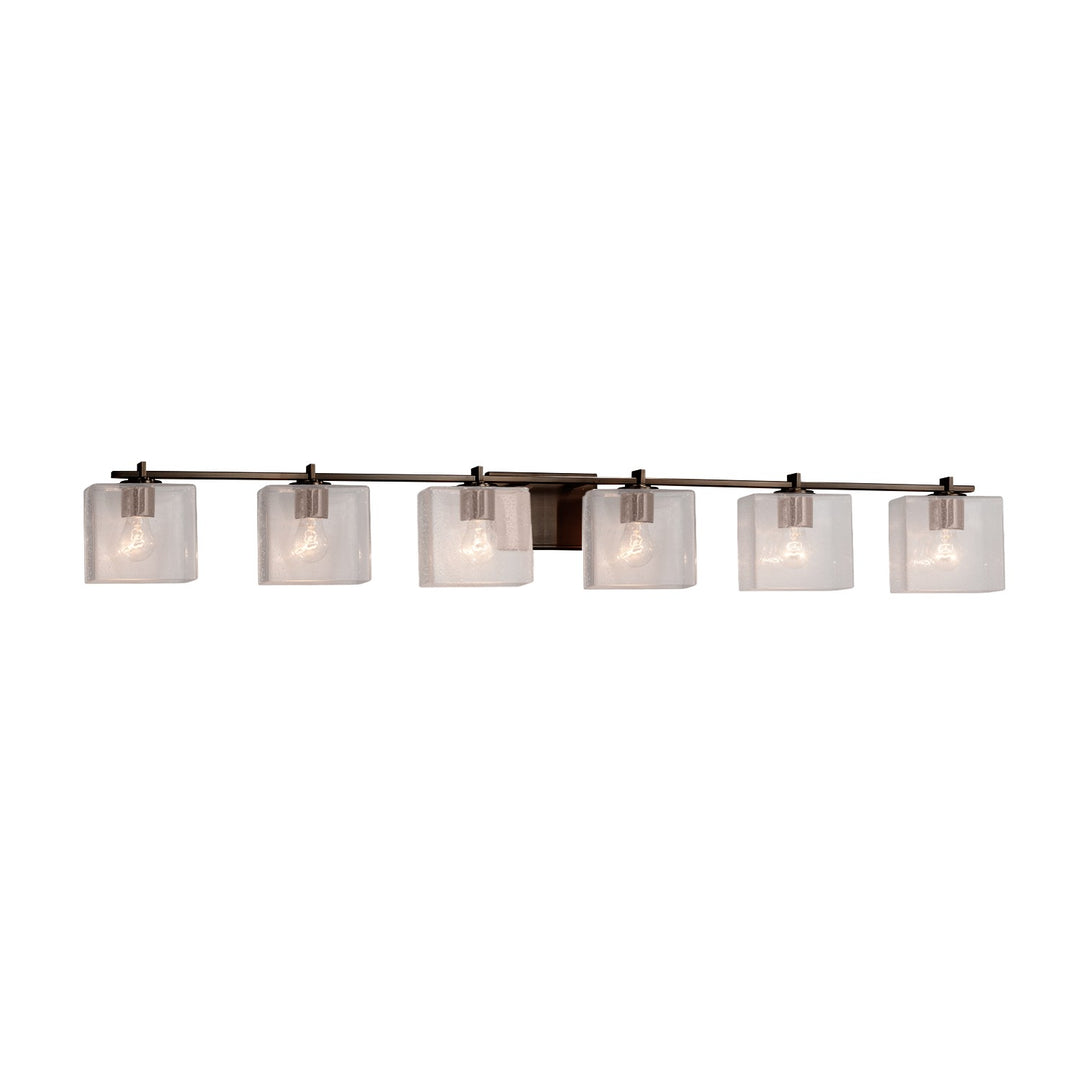 Justice Designs - FSN-8446-55-SEED-DBRZ - Six Light Bath Bar - Fusion - Dark Bronze