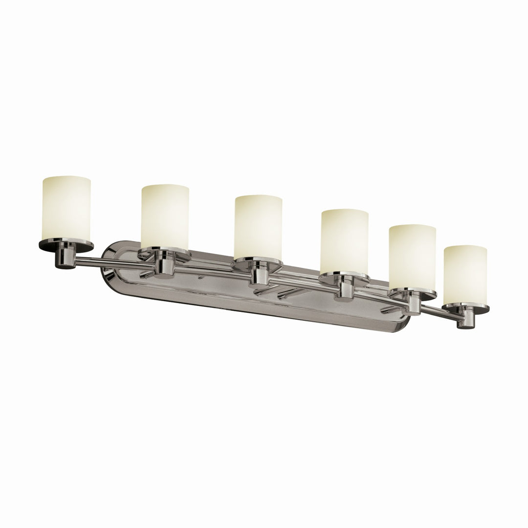 Justice Designs - FSN-8516-10-OPAL-NCKL - Six Light Bath Bar - Fusion - Brushed Nickel