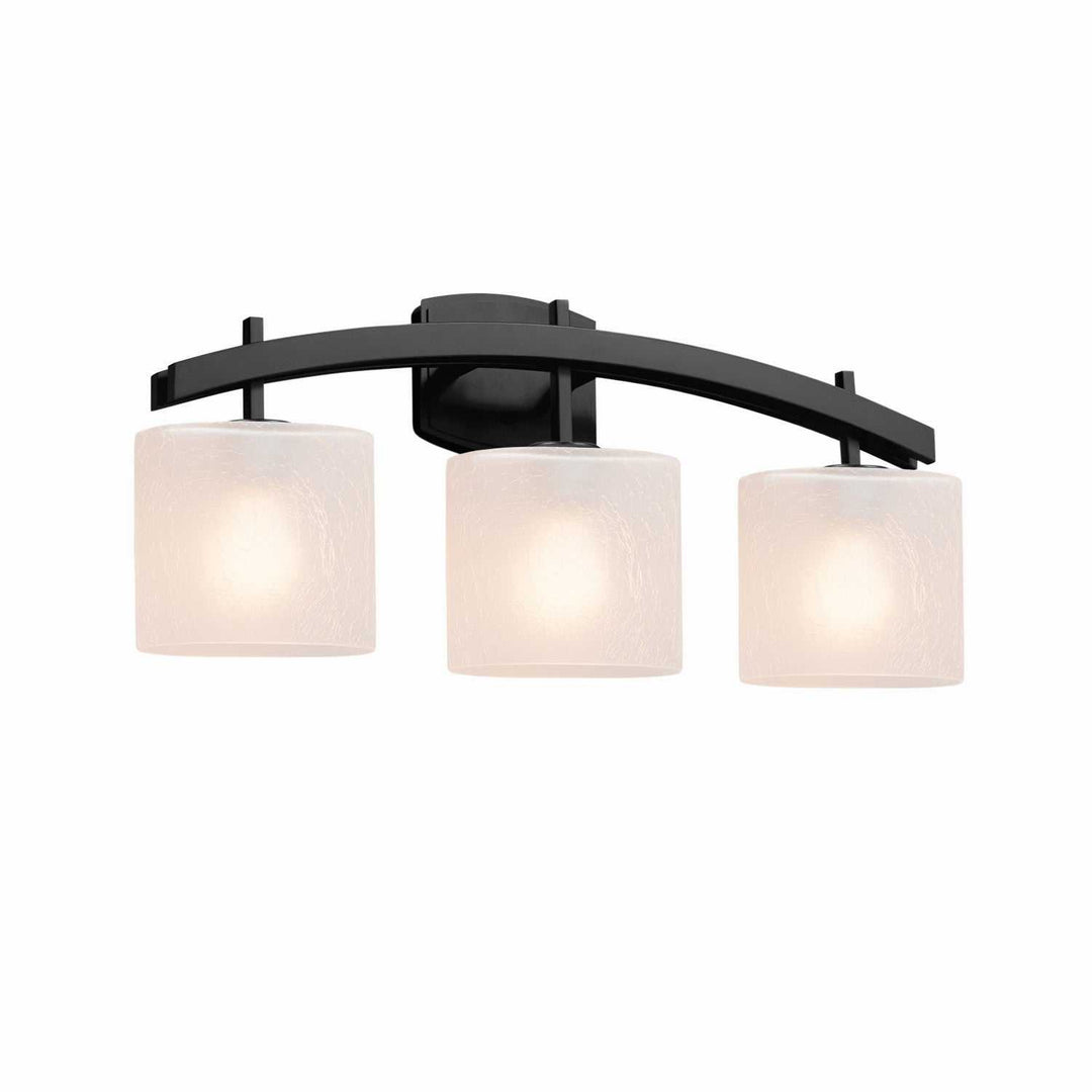 Fusion Three Light Bath Bar in Matte Black Justice Designs