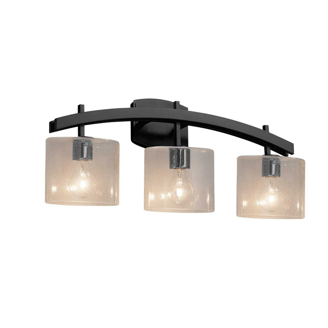 Fusion Three Light Bath Bar in Matte Black Justice Designs