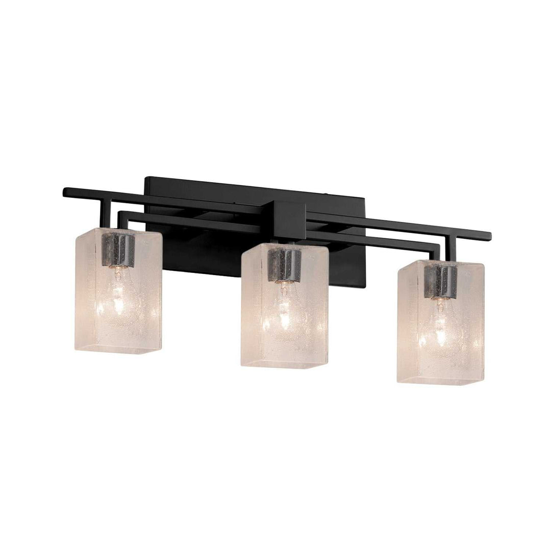 Fusion Three Light Bath Bar in Matte Black Justice Designs