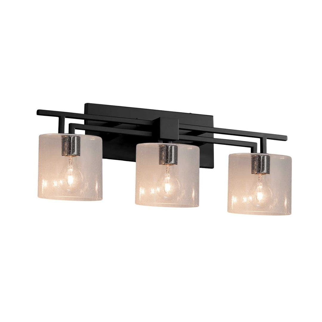 Fusion Three Light Bath Bar in Matte Black Justice Designs