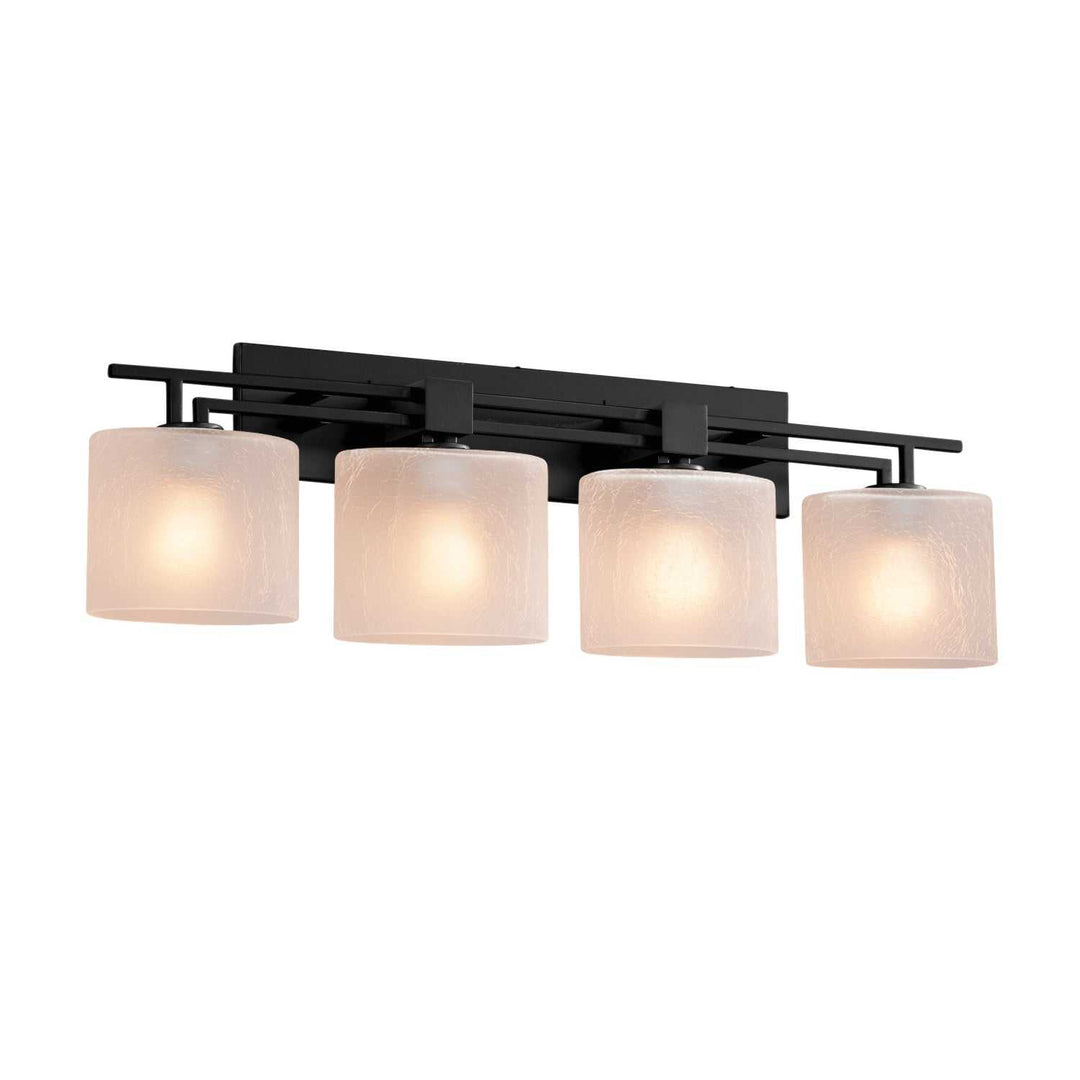 Fusion Four Light Bath Bar in Matte Black Justice Designs