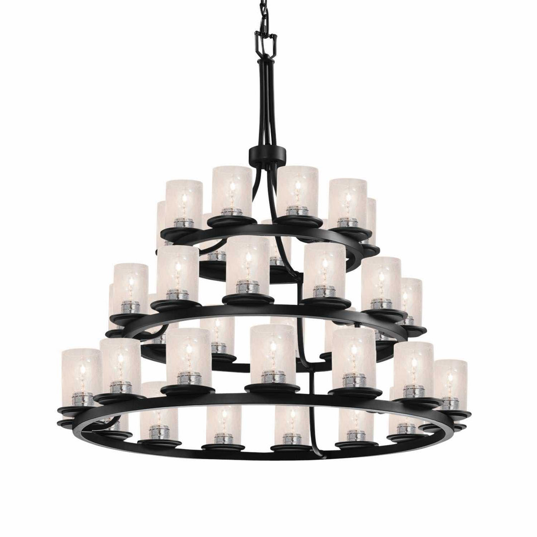 Fusion 36 Light Chandelier in Matte Black Justice Designs