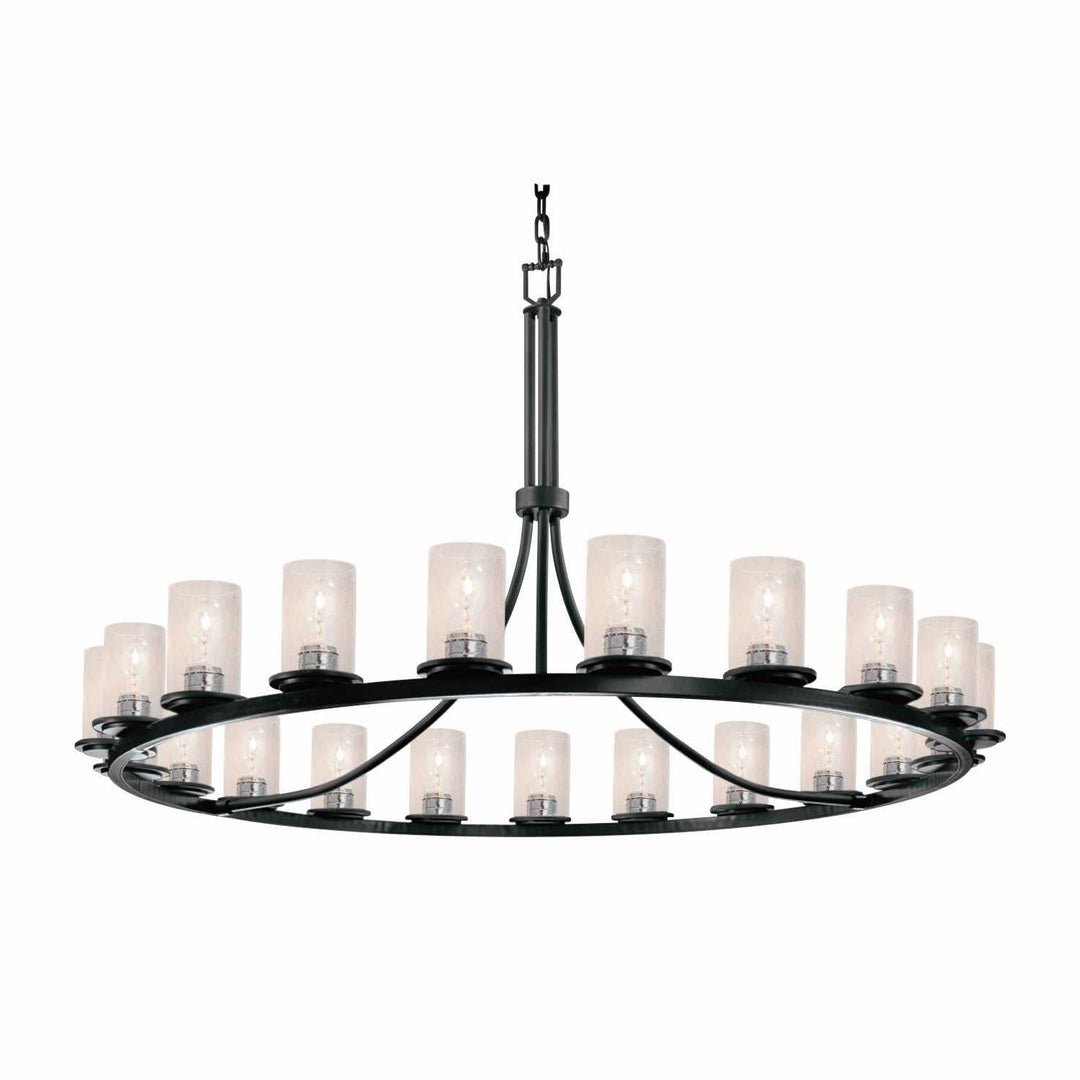 Fusion 21 Light Chandelier in Matte Black Justice Designs