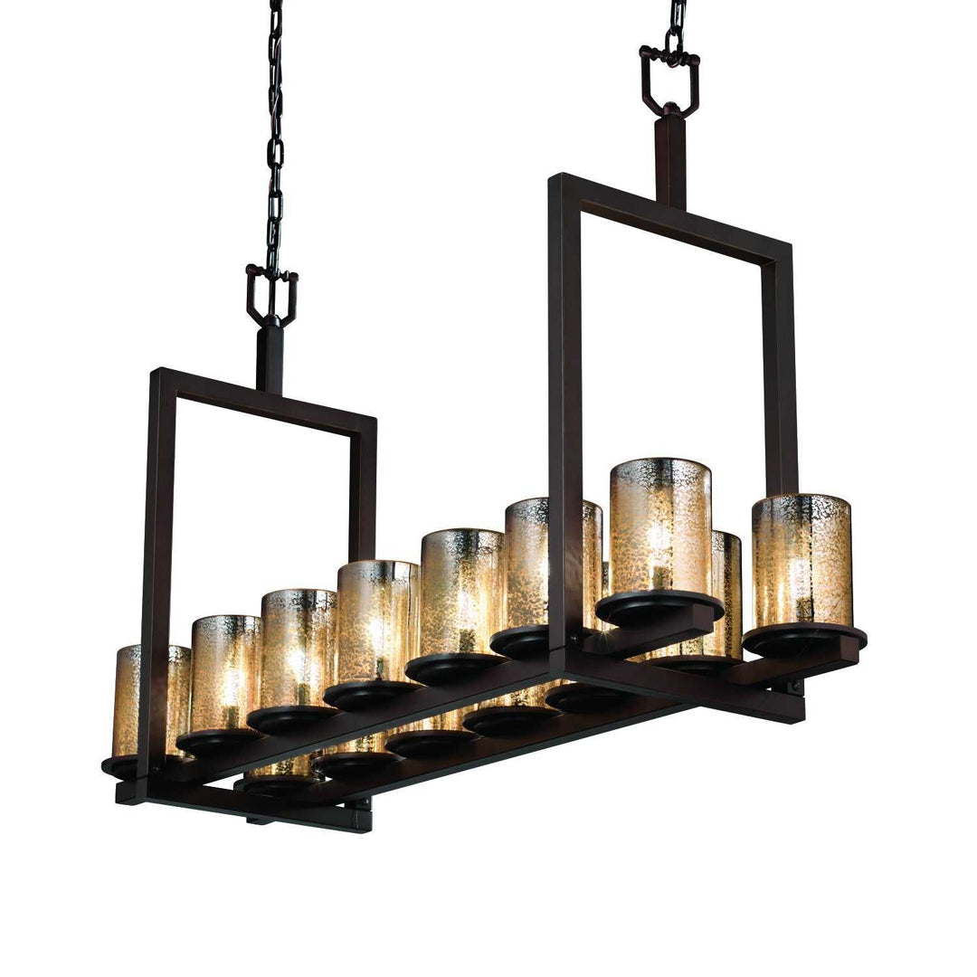 Fusion LED Chandelier in Dark Bronze Justice Designs