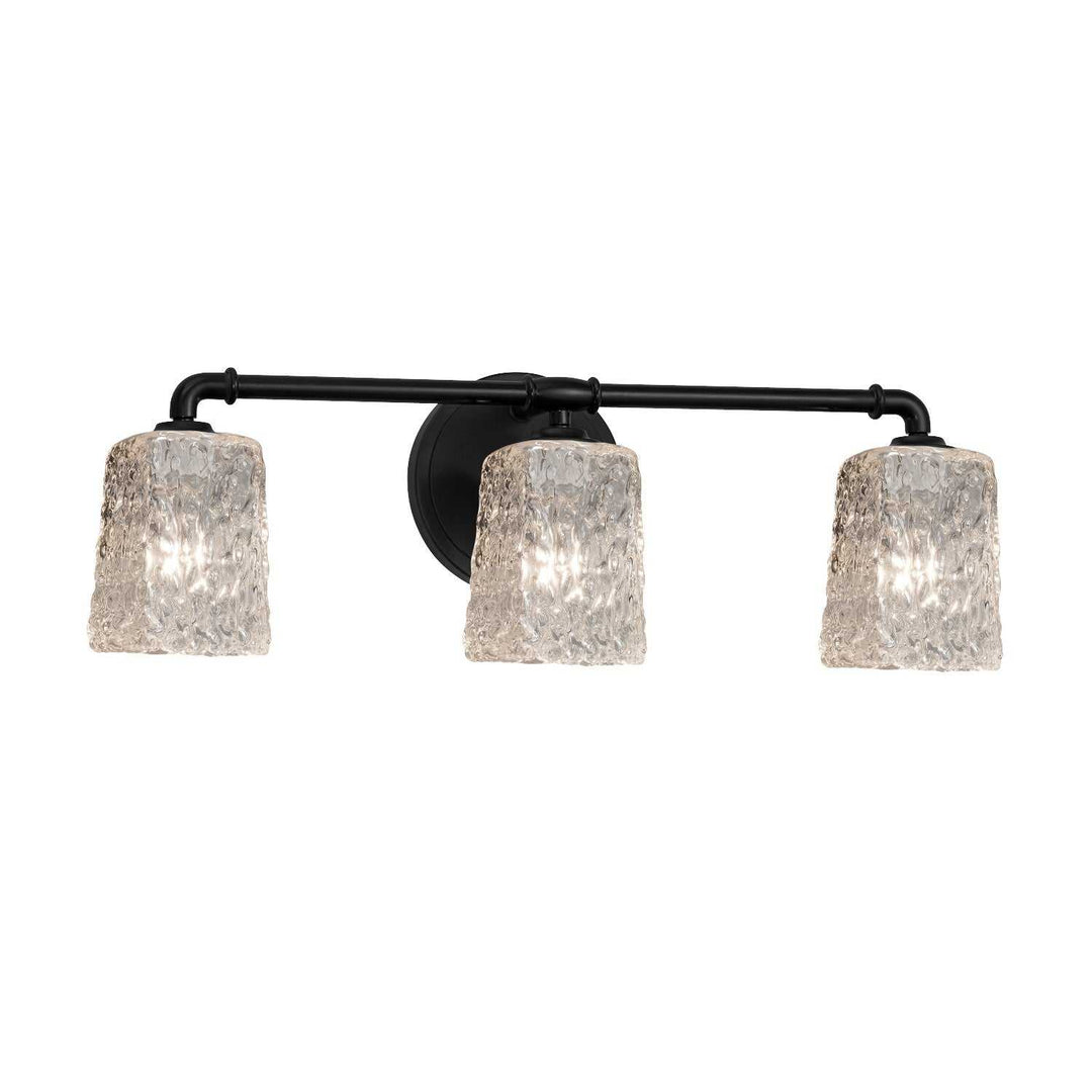 Veneto Luce Three Light Bath Bar in Matte Black Justice Designs