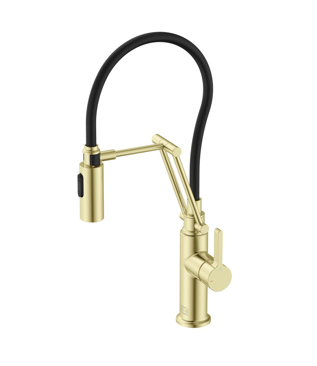 Leonardo Kitchen Faucet in Brushed Gold - available from The Lighting Shoppe, trusted by Canadian homeowners