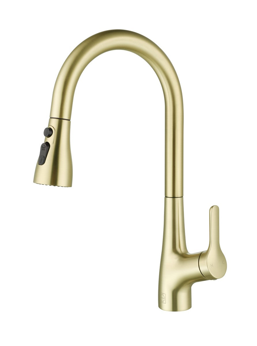 Andrea Kitchen Faucet in Brushed Gold - available from The Lighting Shoppe, trusted by Canadian homeowners