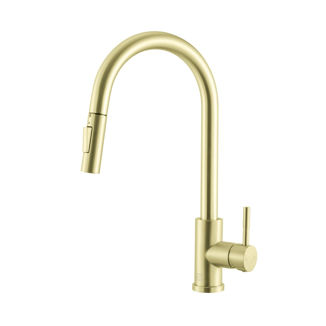 Luca Kitchen Faucet in Brushed Gold - available from The Lighting Shoppe, trusted by Canadian homeowners