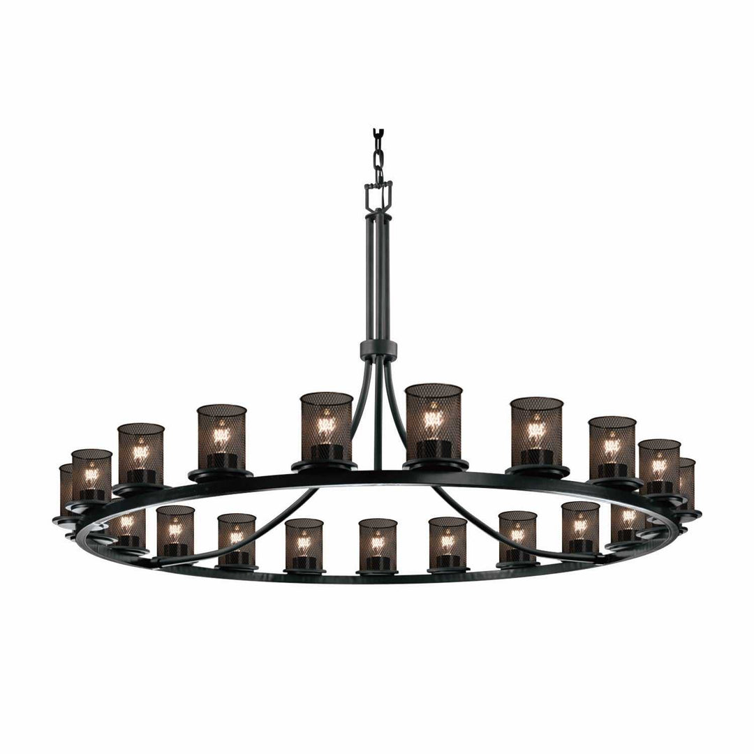 Wire Mesh 21 Light Chandelier in Matte Black Justice Designs