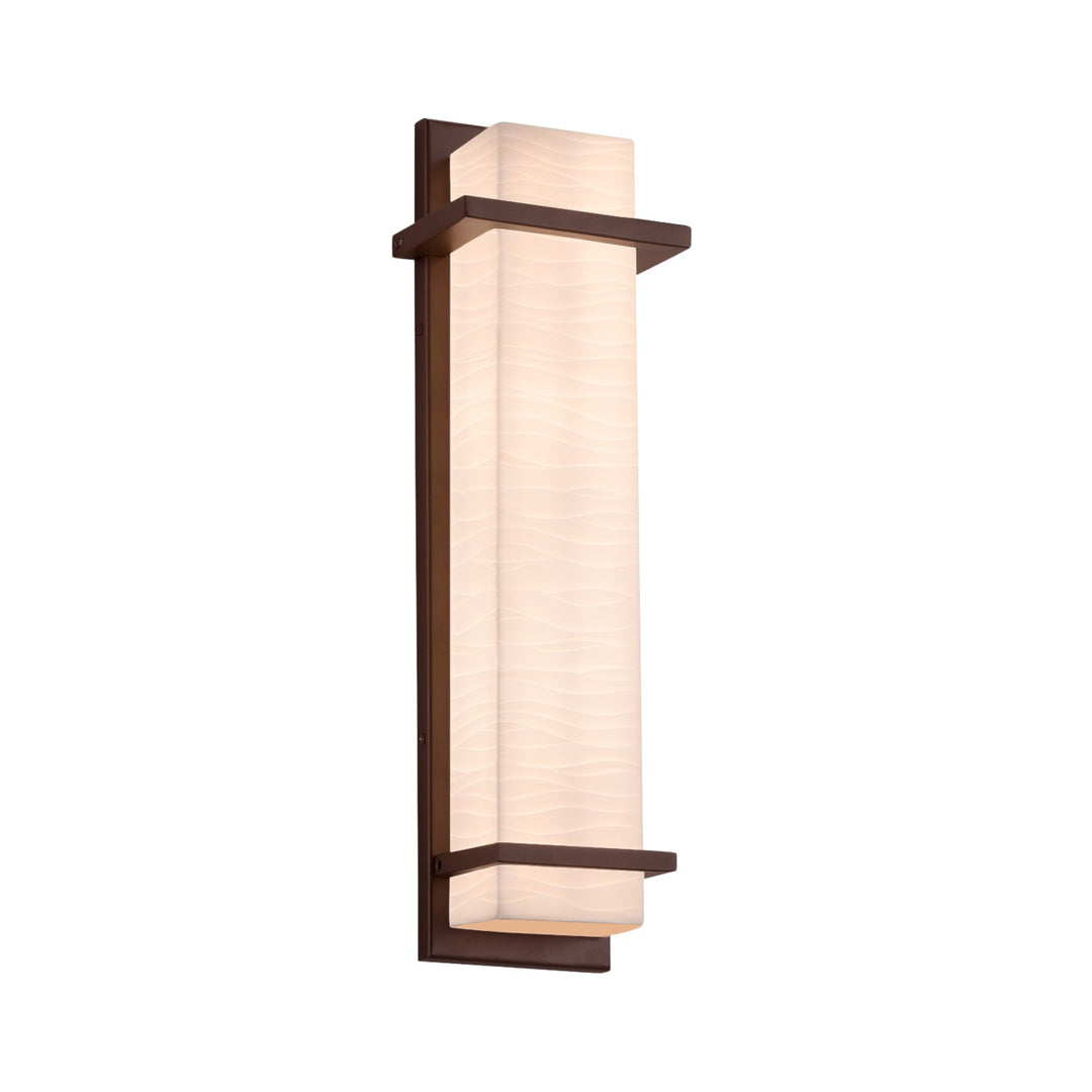 Justice Designs - PNA-7614W-WAVE-DBRZ - LED Outdoor Wall Sconce - Porcelina - Dark Bronze