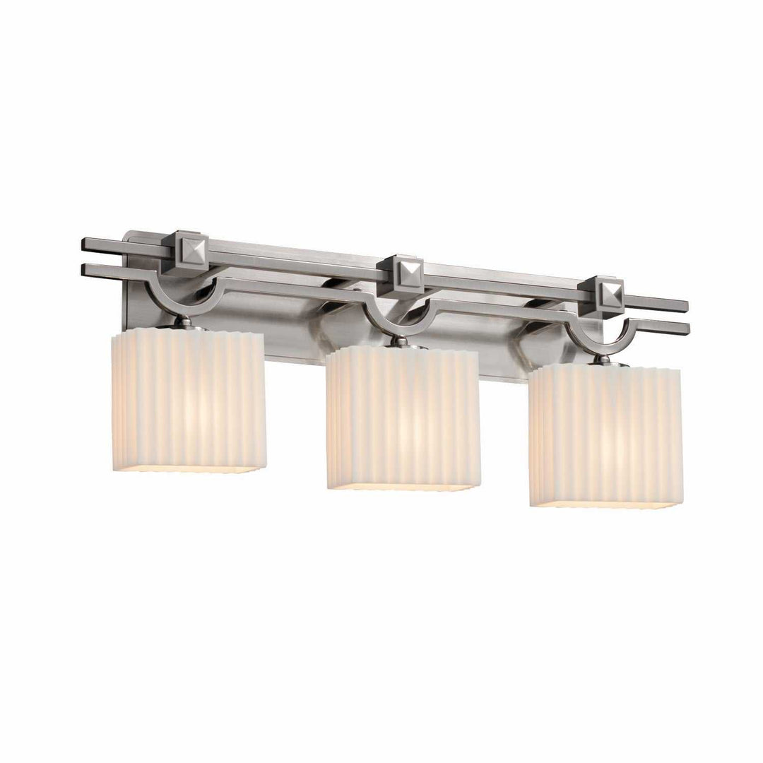 Porcelina Three Light Bath Bar in Brushed Nickel Justice Designs