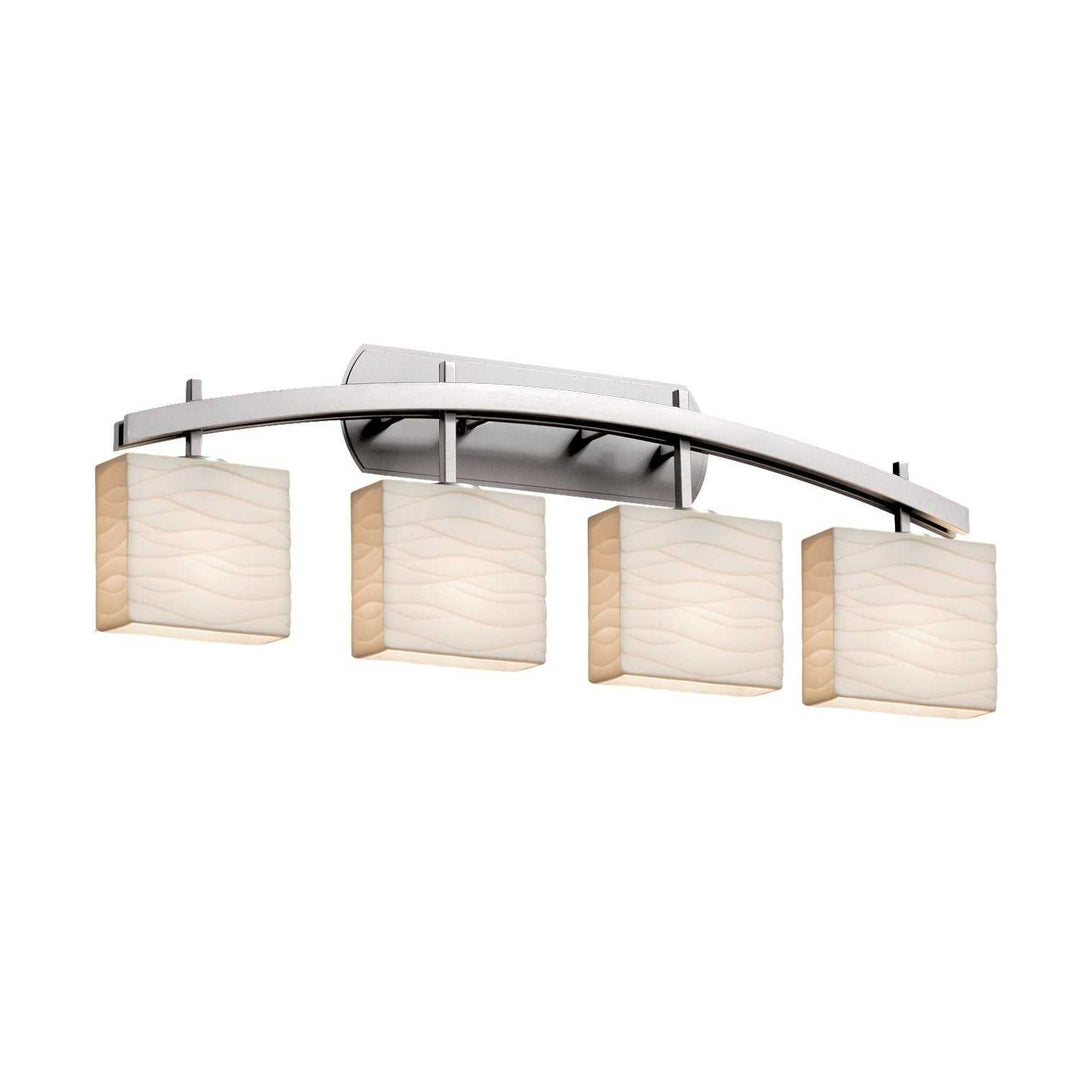 Porcelina Four Light Bath Bar in Brushed Nickel Justice Designs