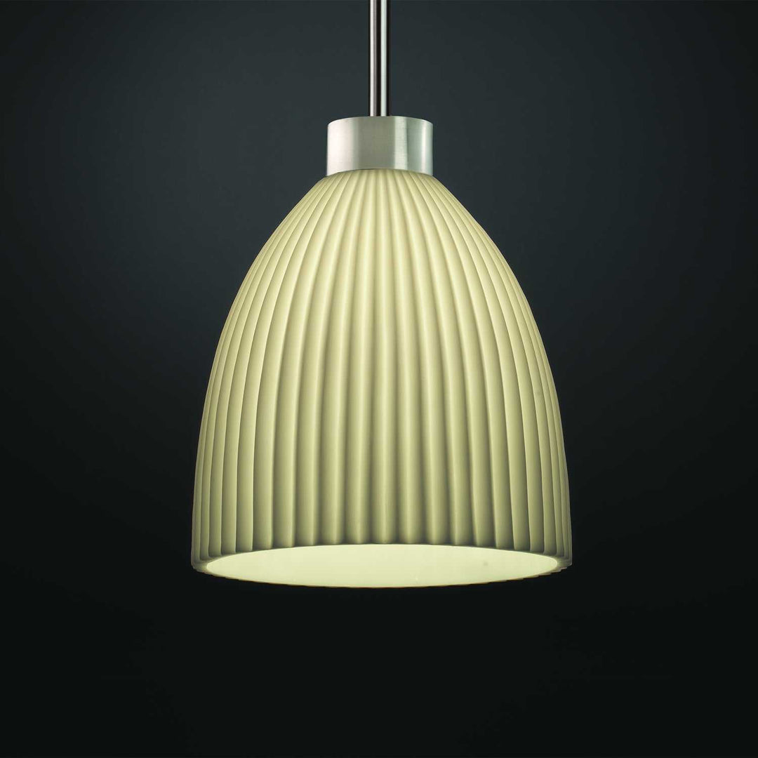 Porcelina LED Pendant in Brushed Nickel Justice Designs