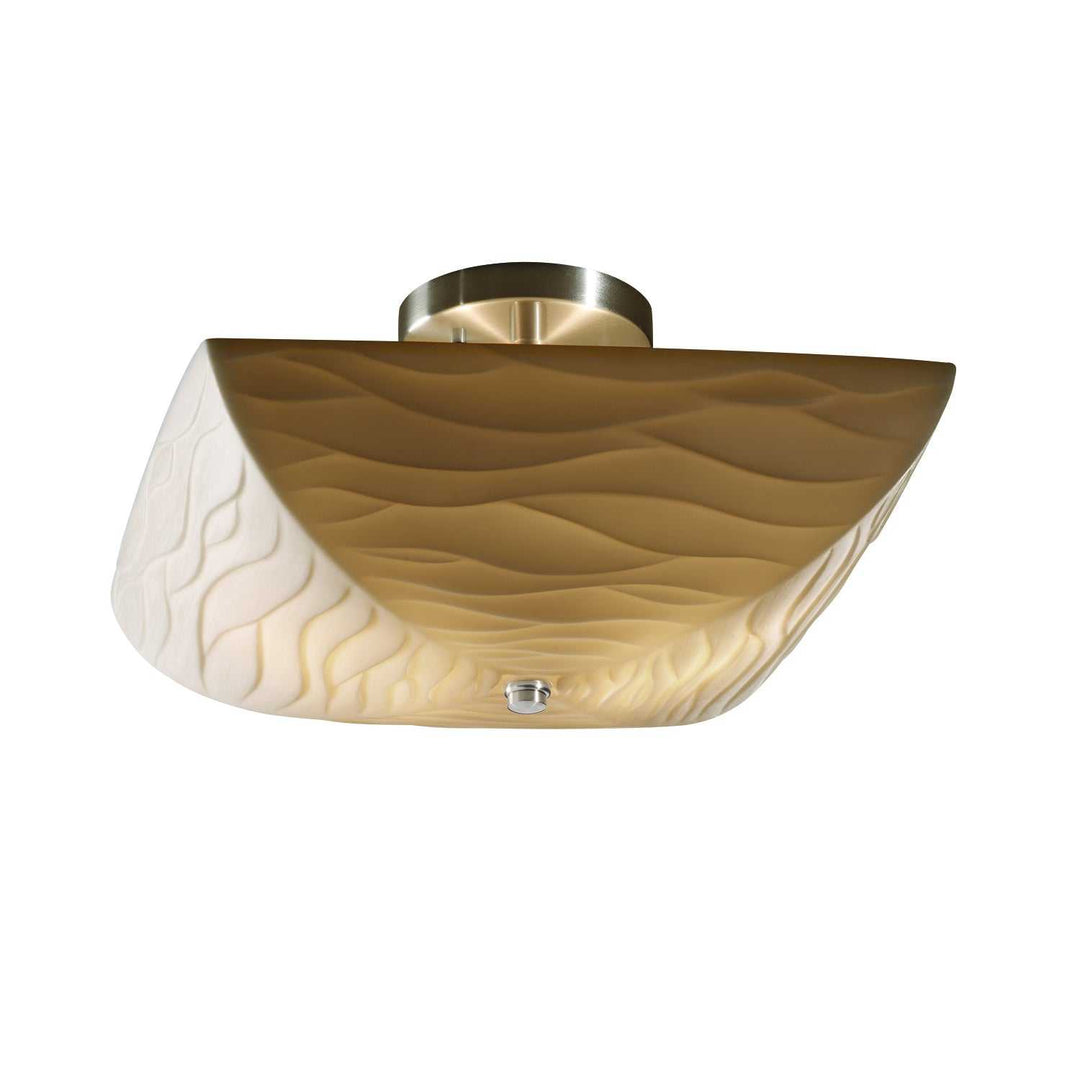 Porcelina LED Semi-Flush Mount in Brushed Nickel Justice Designs
