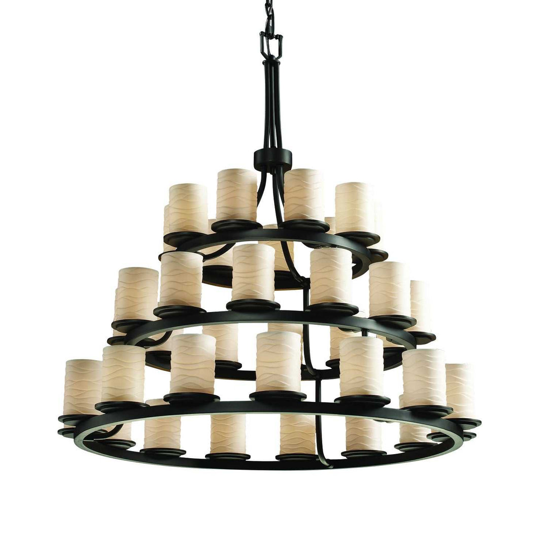 Limoges LED Chandelier in Matte Black Justice Designs