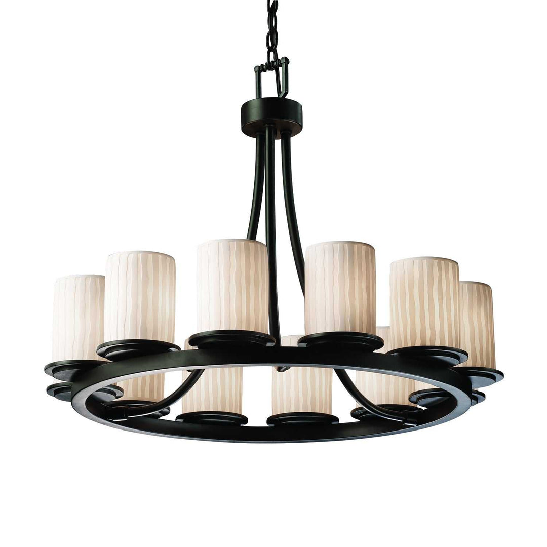 Limoges LED Chandelier in Matte Black Justice Designs