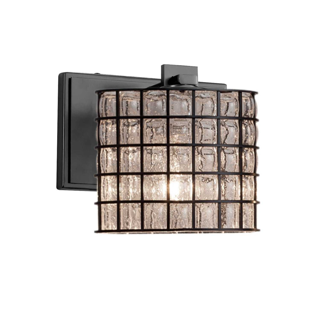 Wire Glass LED Wall Sconce in Matte Black Justice Designs