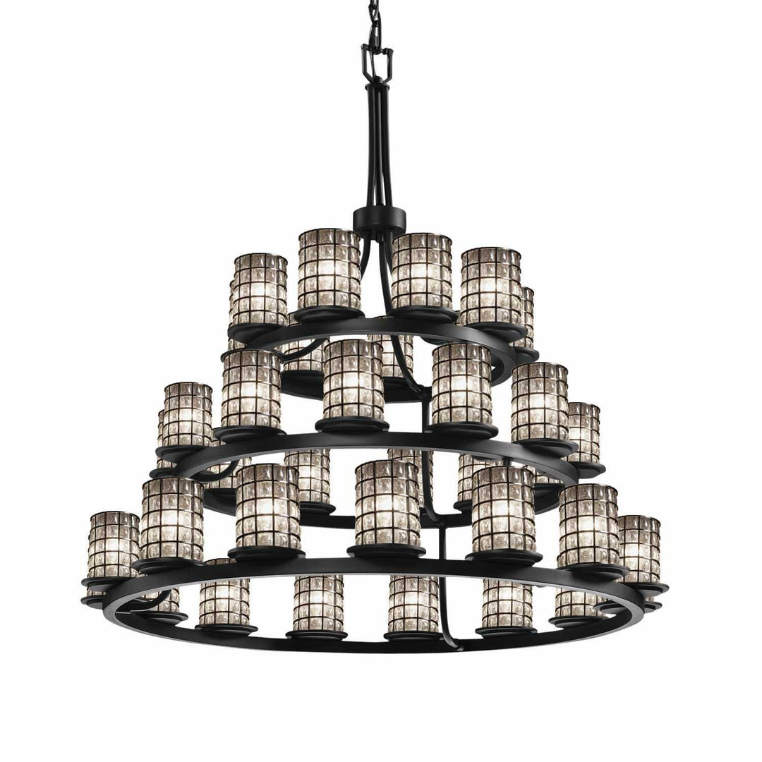 Wire Glass LED Chandelier in Matte Black Justice Designs