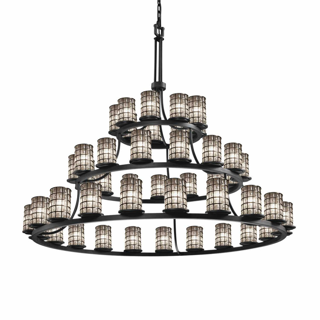 Wire Glass LED Chandelier in Matte Black Justice Designs