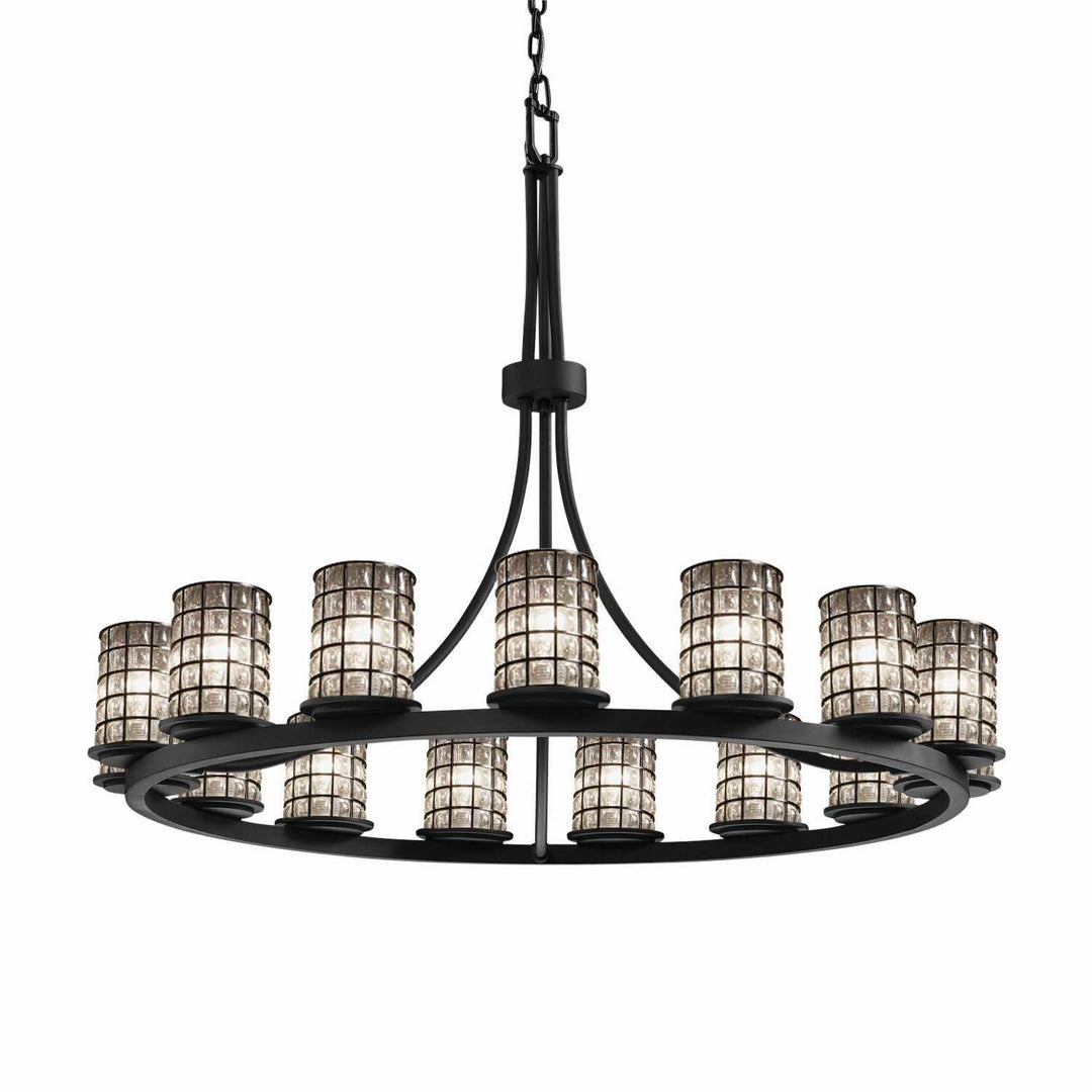 Wire Glass LED Chandelier in Matte Black Justice Designs