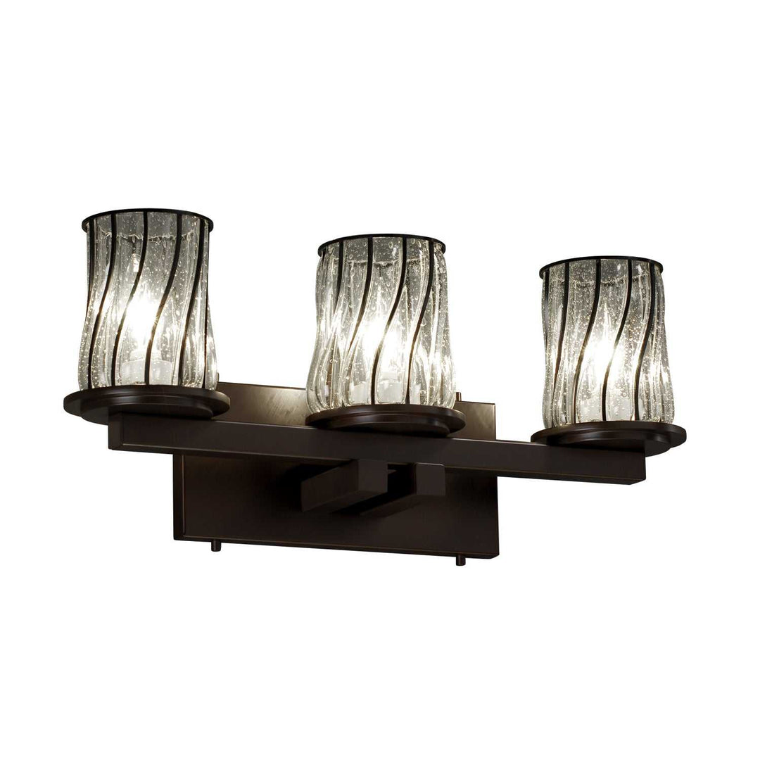 Wire Glass LED Bath Bar in Dark Bronze Justice Designs