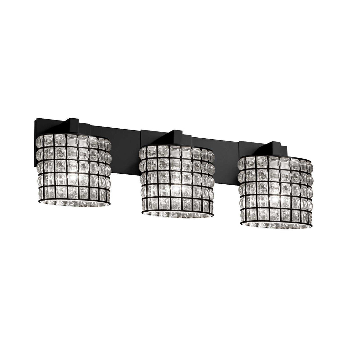 Wire Glass LED Bath Bar in Matte Black Justice Designs