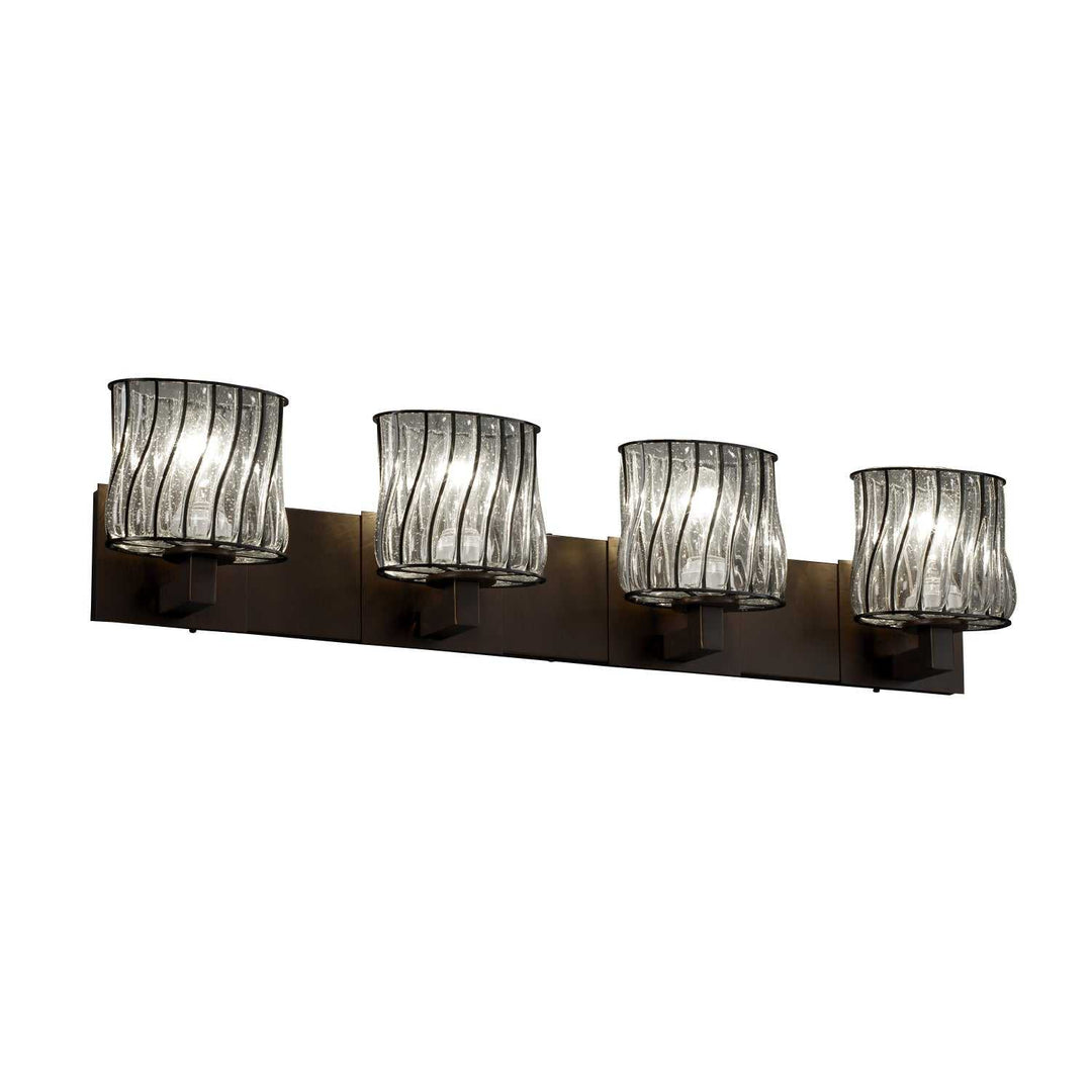 Wire Glass LED Bath Bar in Dark Bronze Justice Designs