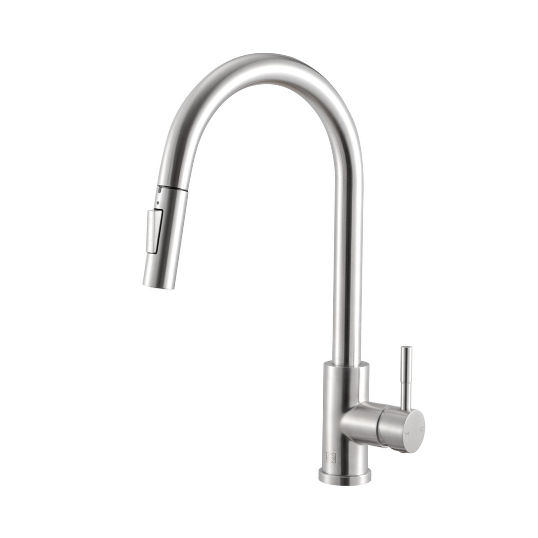 Luca Kitchen Faucet in Brushed Nickel - available from The Lighting Shoppe, trusted by Canadian homeowners