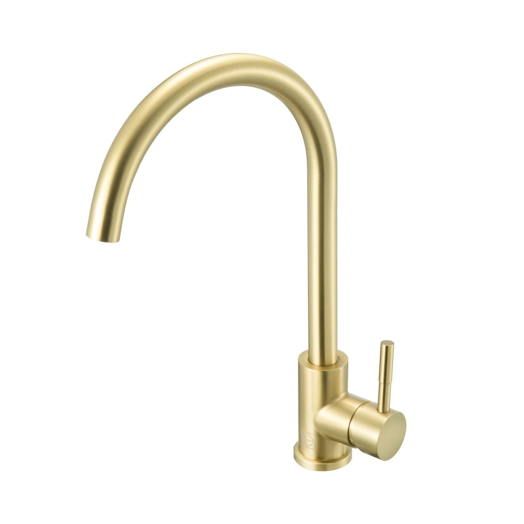 Finn Kitchen Faucet in Brushed Gold - available from The Lighting Shoppe, trusted by Canadian homeowners