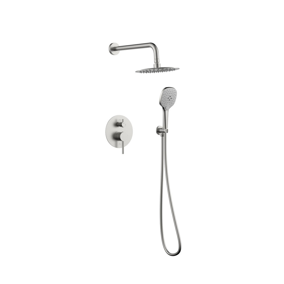 George Complete Shower Faucet System With Rough-In Valve in Brushed Nickel - available from The Lighting Shoppe, trusted by Canadian homeowners