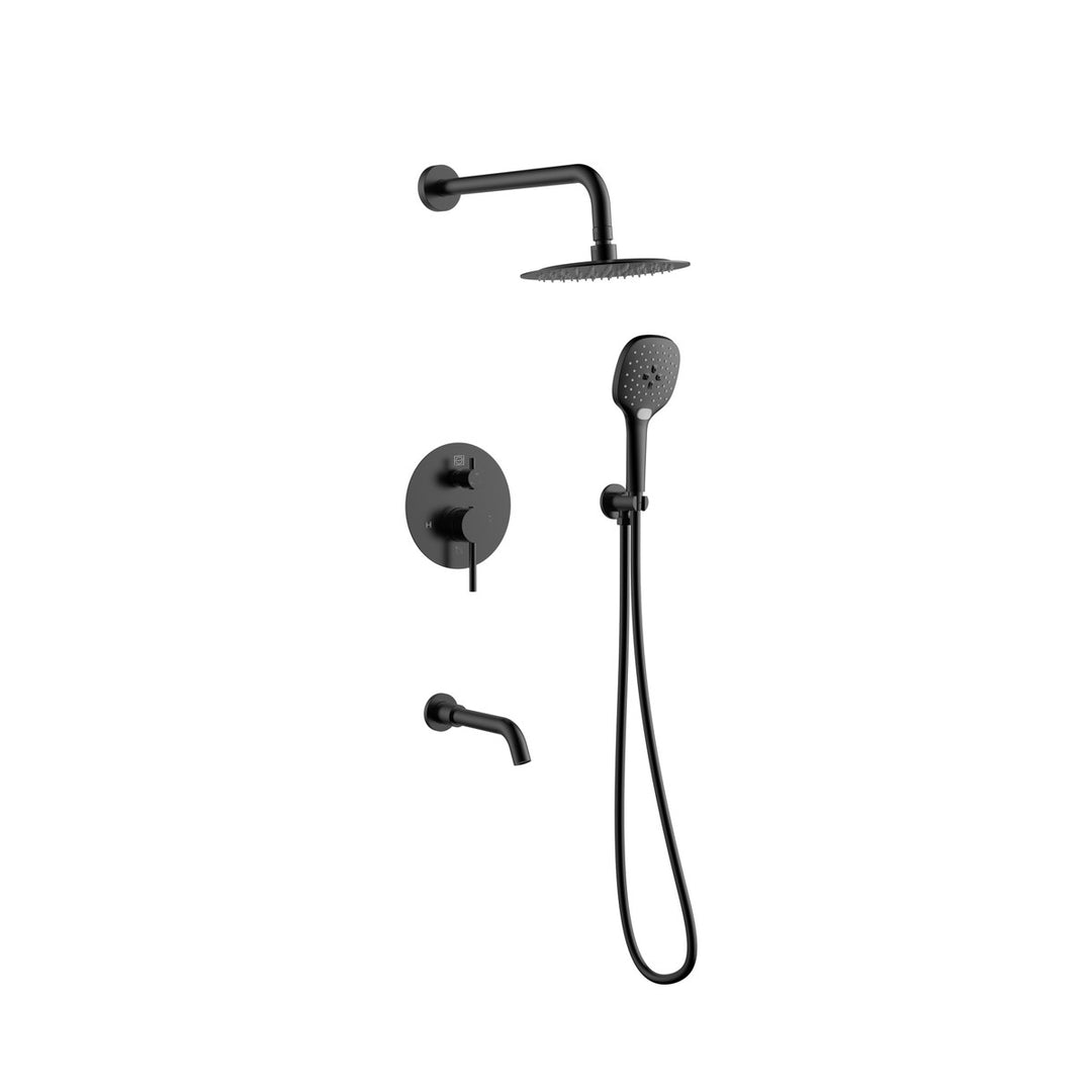 George Complete Shower Faucet System With Rough-In Valve in Matte Black - available from The Lighting Shoppe, trusted by Canadian homeowners