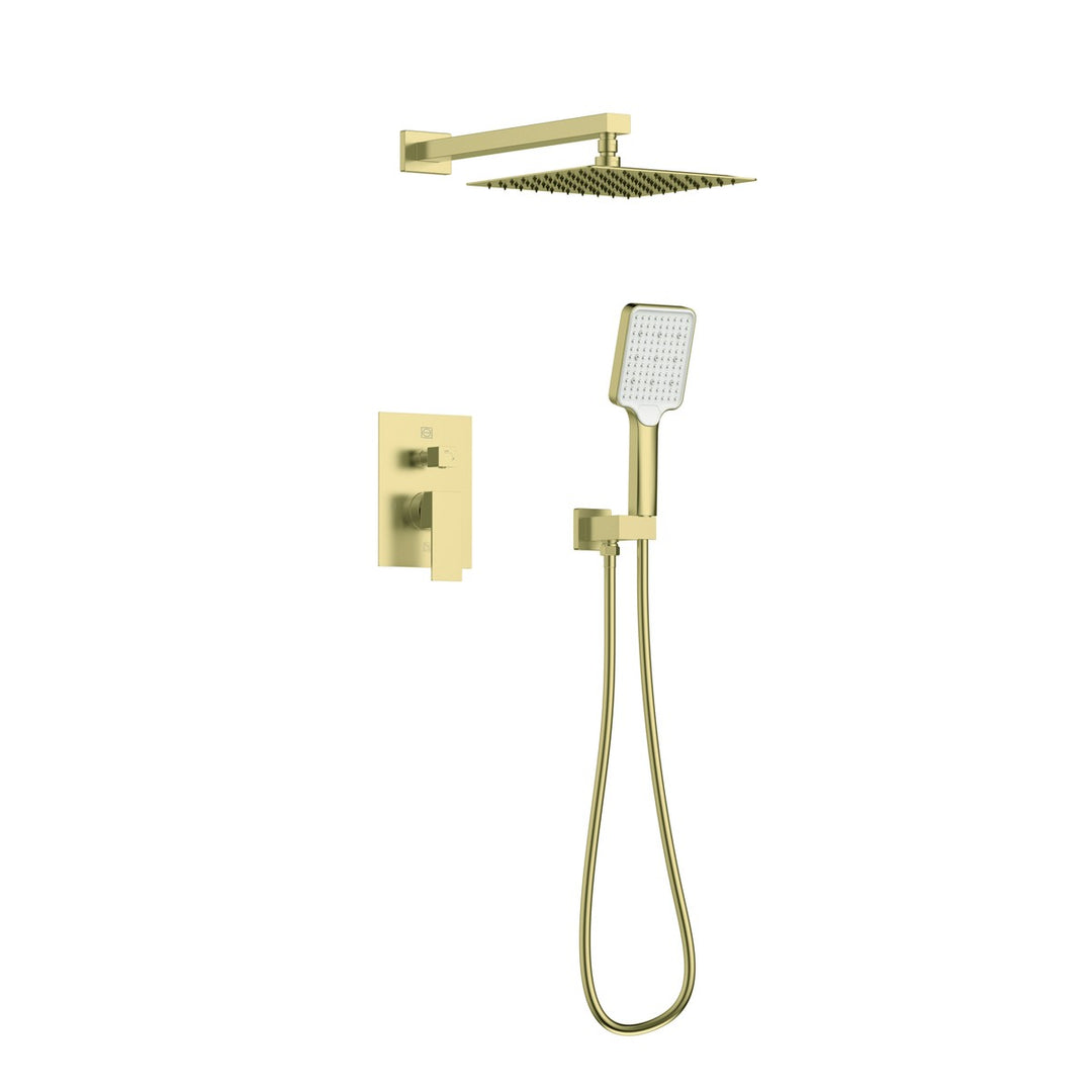 Petar Complete Shower Faucet System With Rough-In Valve in Brushed Gold - available from The Lighting Shoppe, trusted by Canadian homeowners