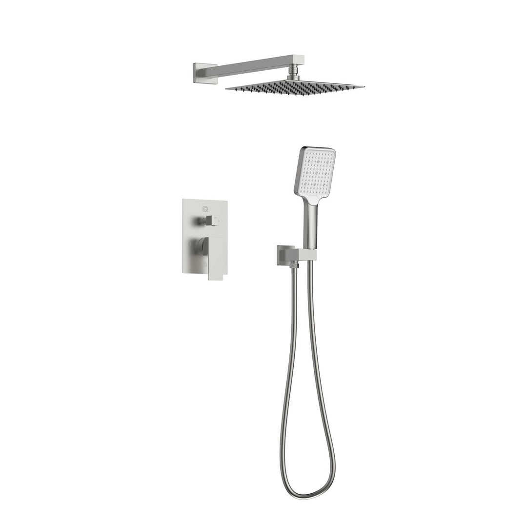 Petar Complete Shower Faucet System With Rough-In Valve in Brushed Nickel - available from The Lighting Shoppe, trusted by Canadian homeowners