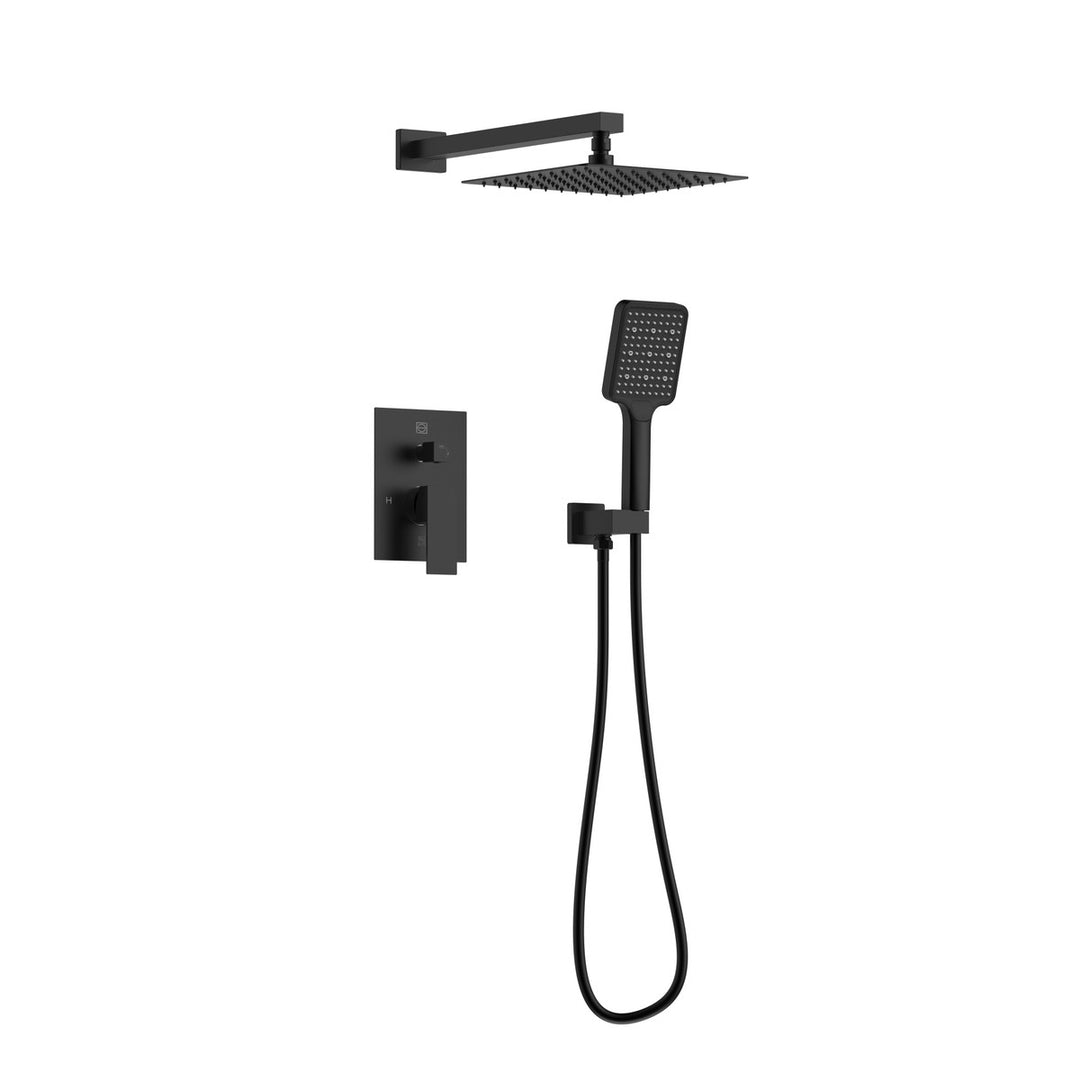 Petar Complete Shower Faucet System With Rough-In Valve in Matte Black - available from The Lighting Shoppe, trusted by Canadian homeowners
