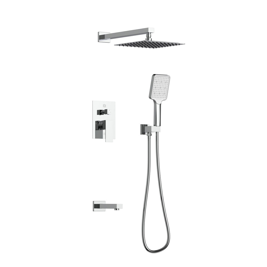 Petar Complete Shower Faucet System With Rough-In Valve in Chrome - available from The Lighting Shoppe, trusted by Canadian homeowners