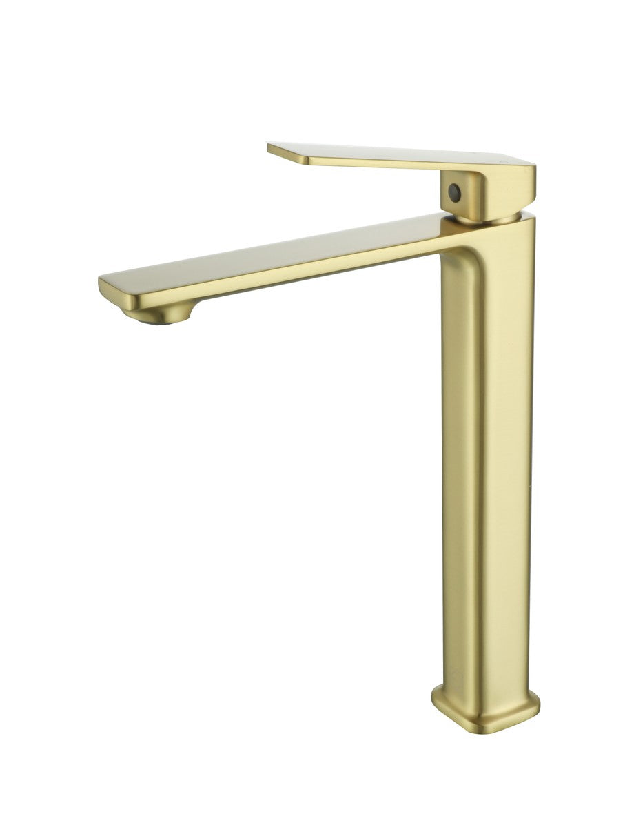 Lena Single Handle Bathroom Faucet in Brushed Gold - available from The Lighting Shoppe, trusted by Canadian homeowners