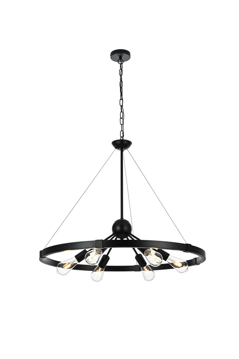 Thora Six Light Pendant in Black - available from The Lighting Shoppe, trusted by Canadian homeowners