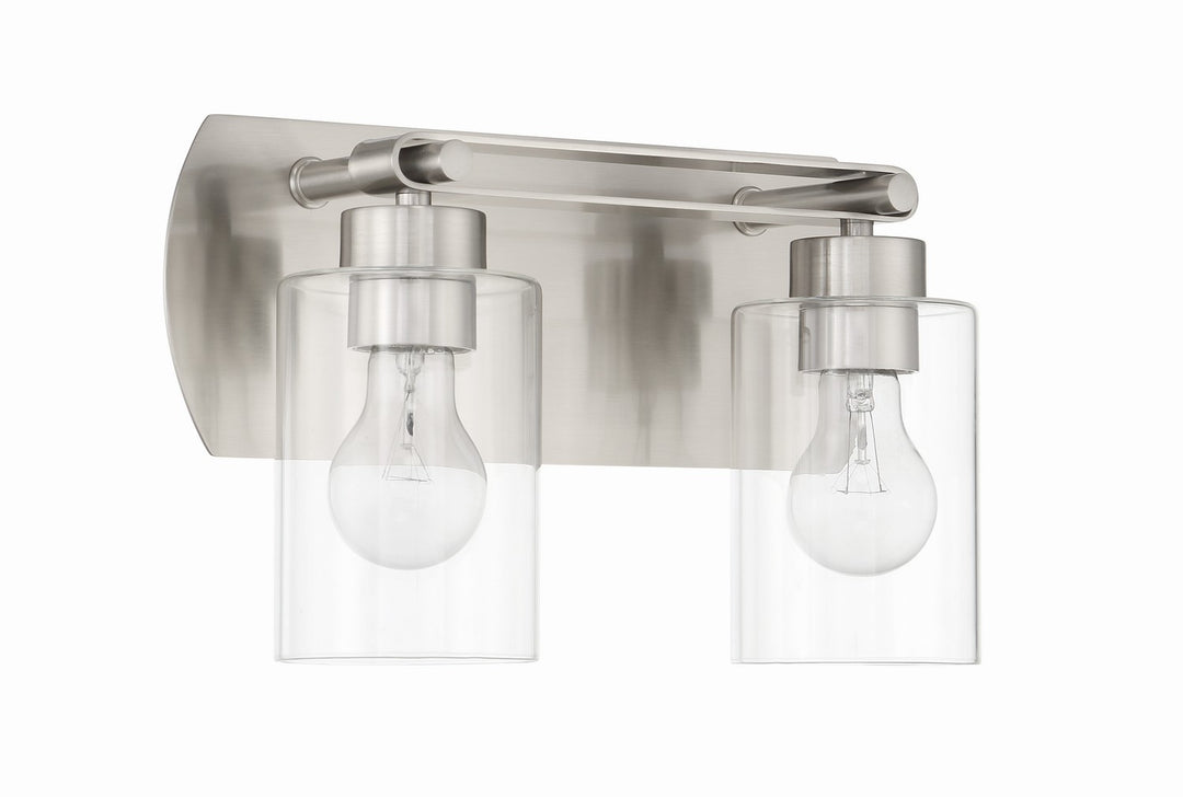 Hendrix Two Light Vanity in Brushed Polished Nickel - available from The Lighting Shoppe, trusted by Canadian homeowners