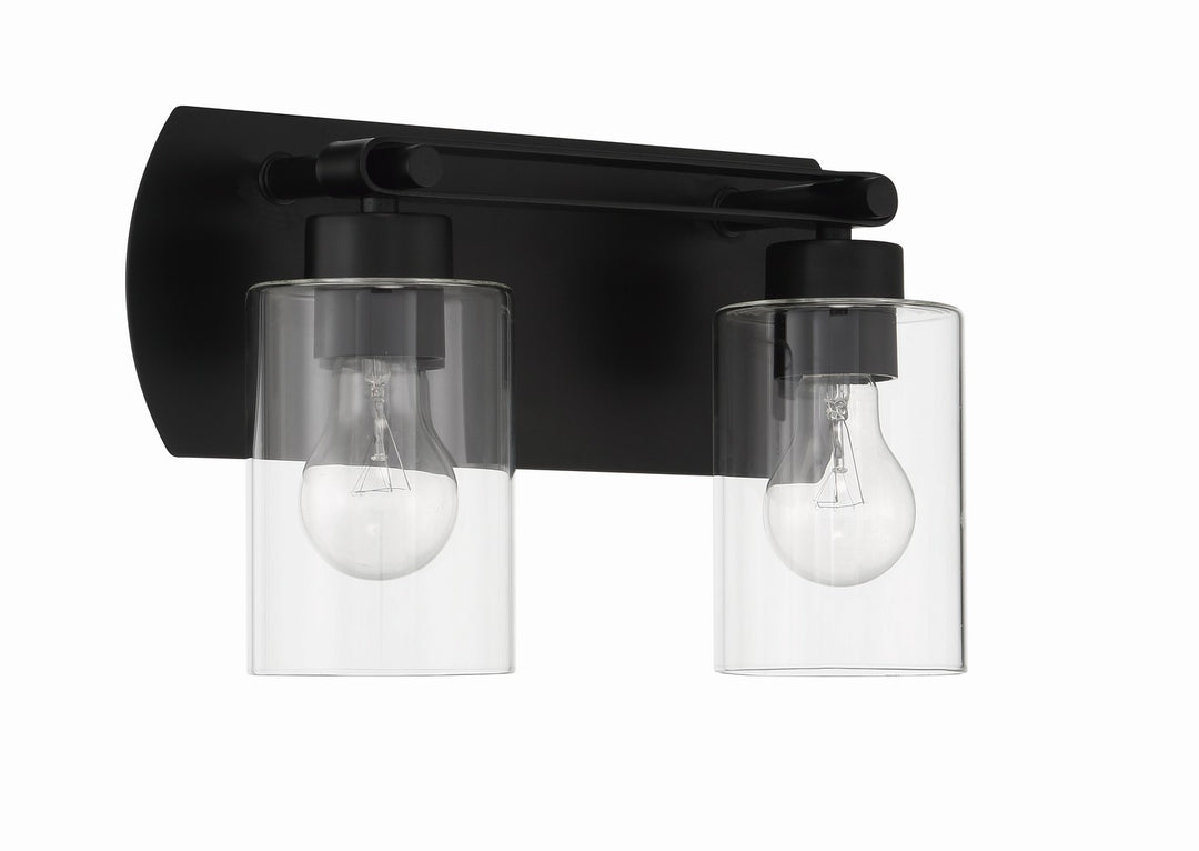 Hendrix Two Light Vanity in Flat Black - available from The Lighting Shoppe, trusted by Canadian homeowners