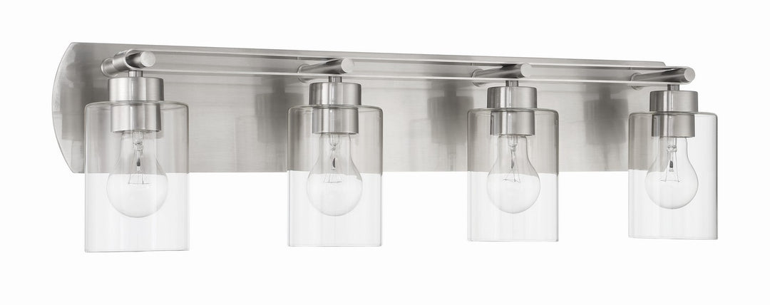 Hendrix Four Light Vanity in Brushed Polished Nickel - available from The Lighting Shoppe, trusted by Canadian homeowners