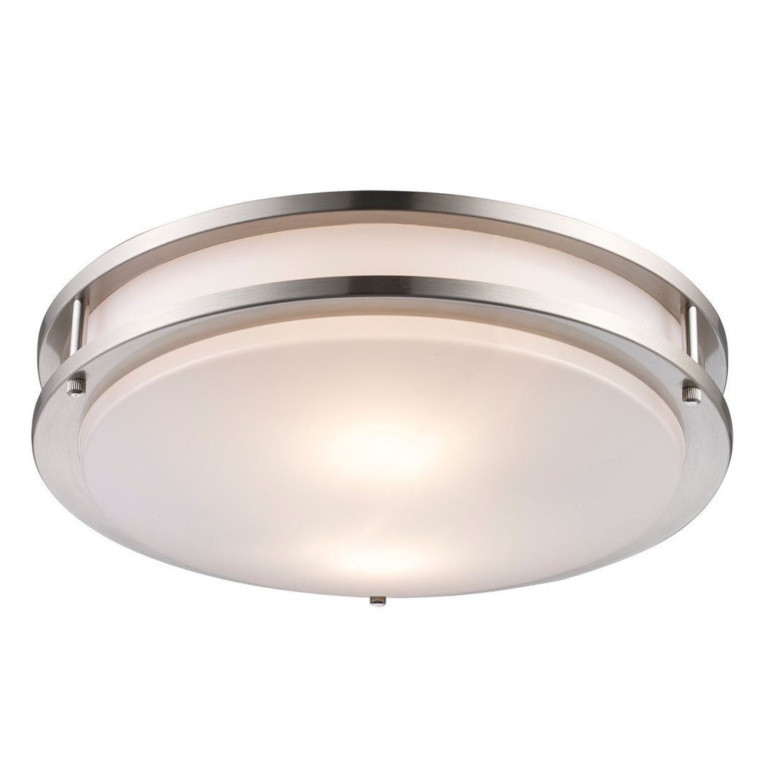 Two Light Flush Mount in Brushed Nickel - available from The Lighting Shoppe, trusted by Canadian homeowners