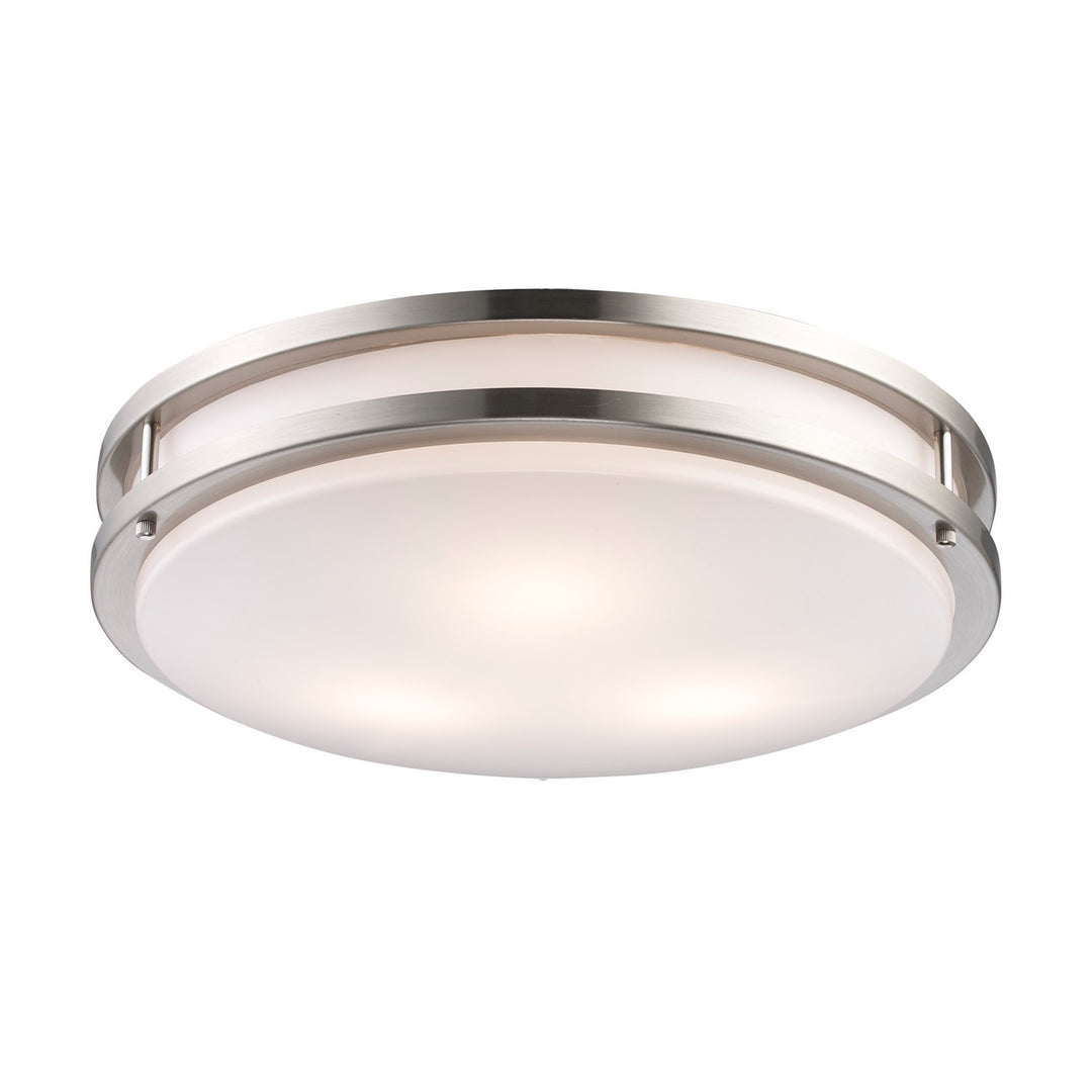 Three Light Flush Mount in Brushed Nickel - available from The Lighting Shoppe, trusted by Canadian homeowners