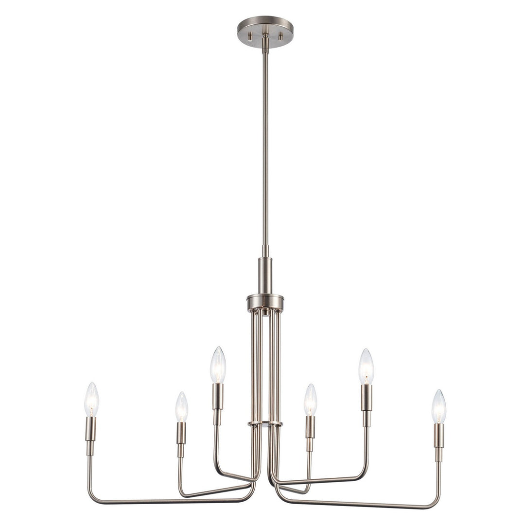 Six Light Chandelier in Brushed Nickel - available from The Lighting Shoppe, trusted by Canadian homeowners