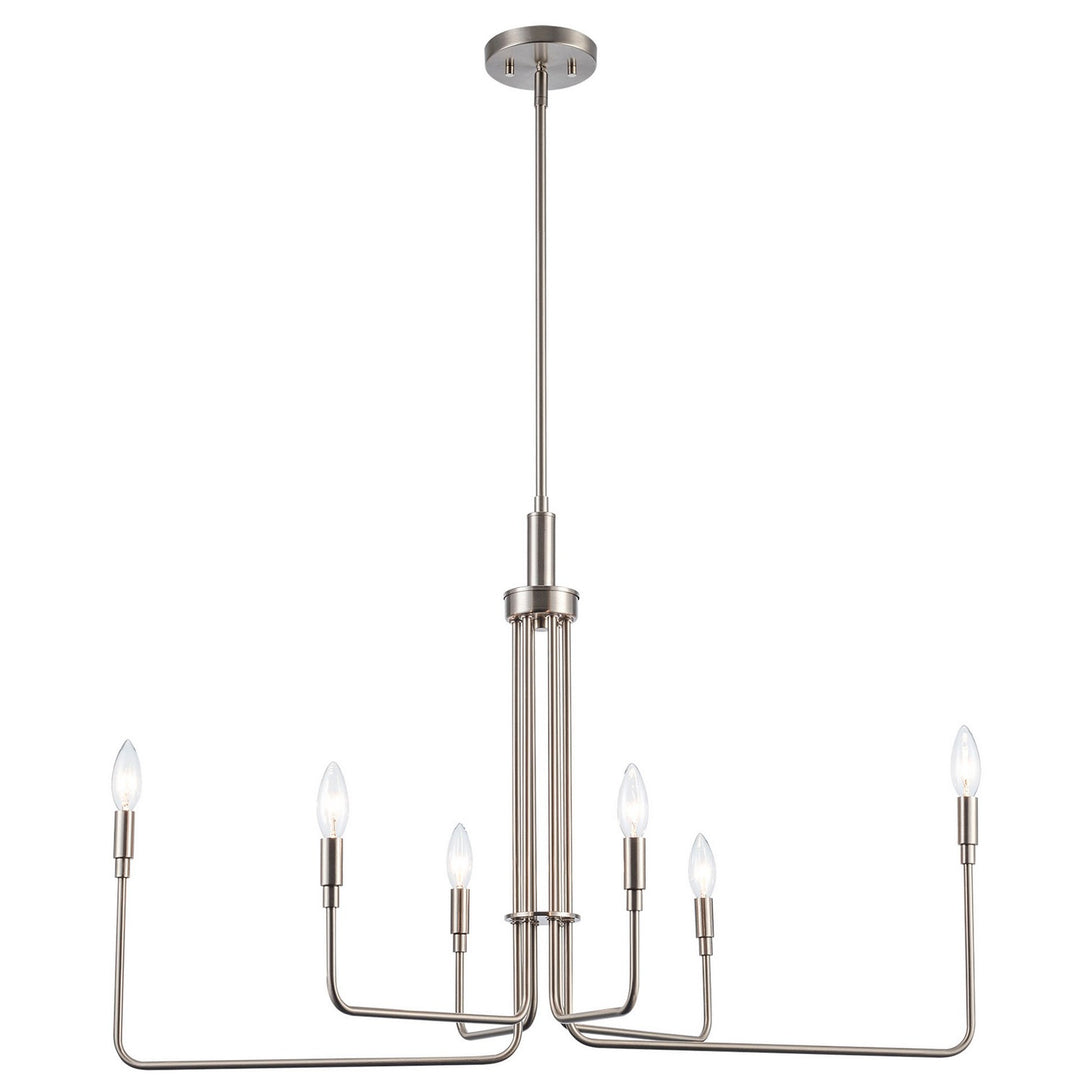 Six Light Chandelier in Brushed Nickel - available from The Lighting Shoppe, trusted by Canadian homeowners