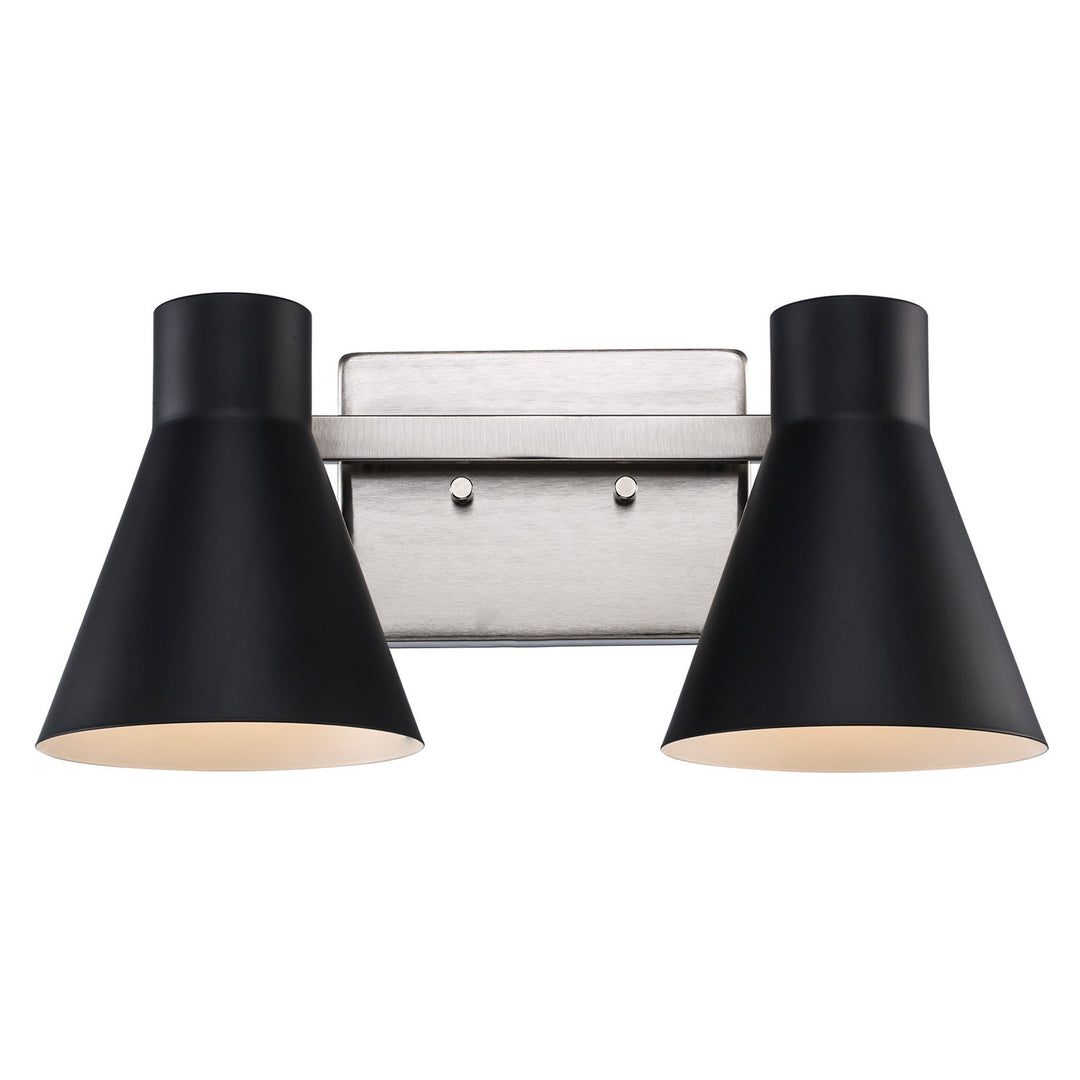 Two Light Vanity in Black / Brushed Nickel - available from The Lighting Shoppe, trusted by Canadian homeowners
