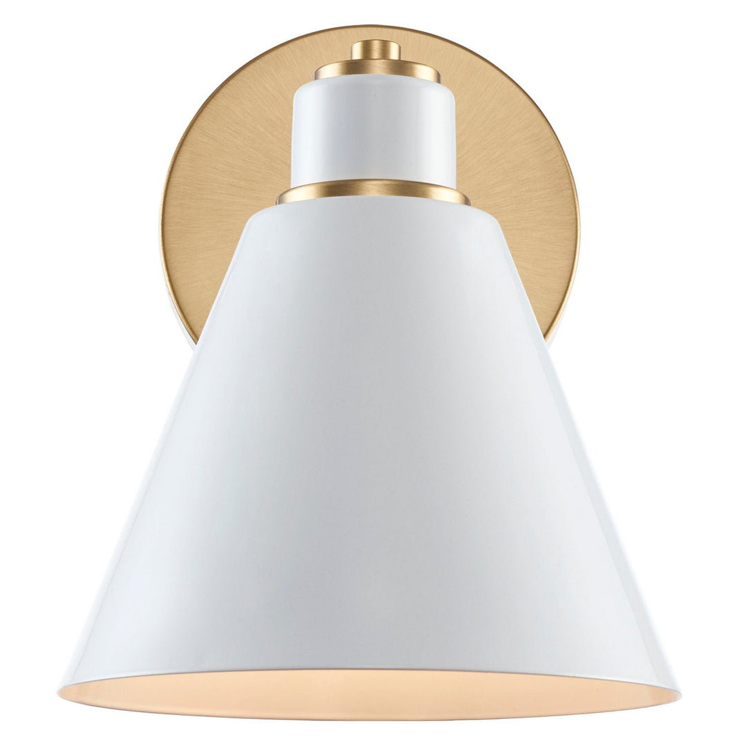 One Light Vanity in Antique Gold / White - available from The Lighting Shoppe, trusted by Canadian homeowners