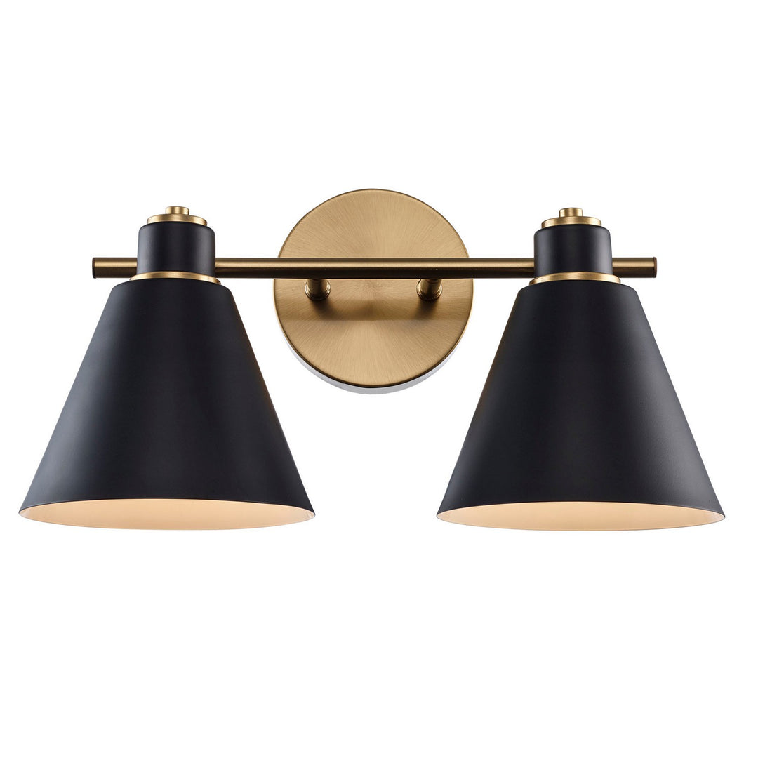 Two Light Vanity in Antique Gold / Black - available from The Lighting Shoppe, trusted by Canadian homeowners