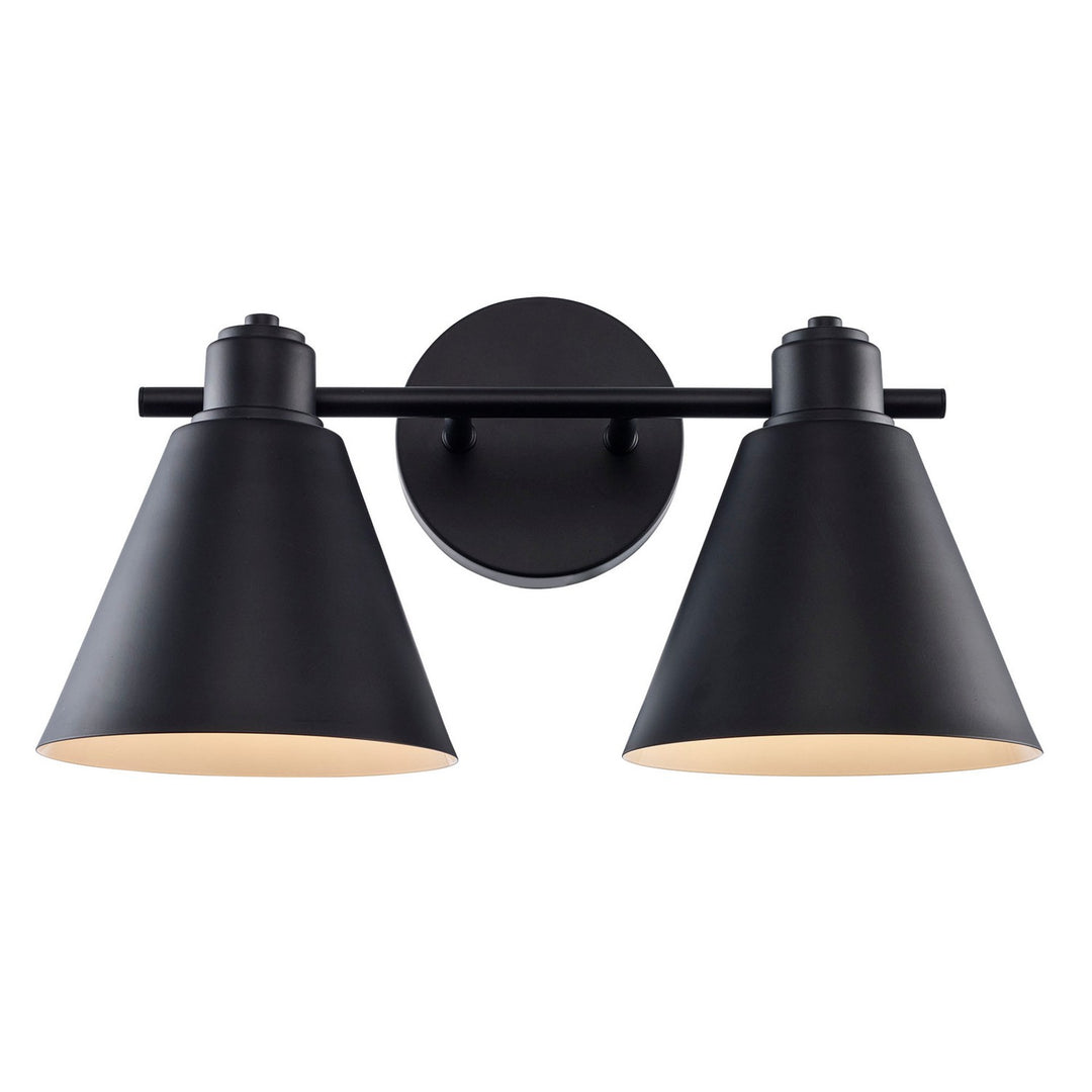 Two Light Vanity in Black - available from The Lighting Shoppe, trusted by Canadian homeowners